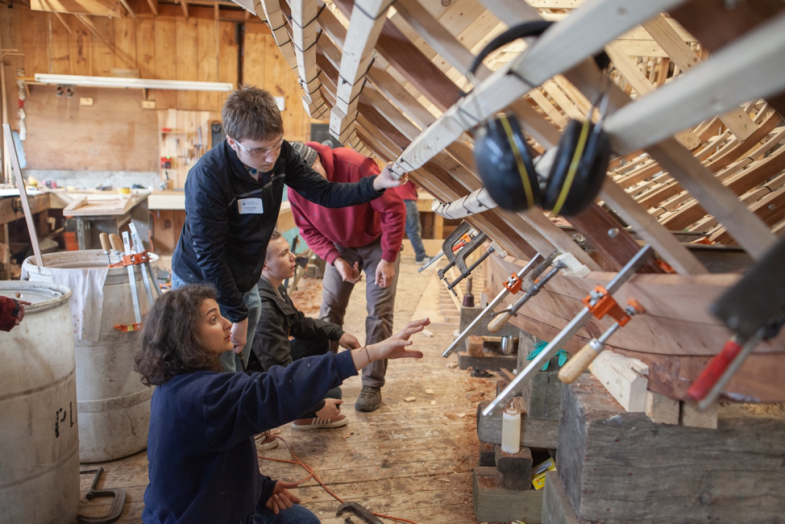 Students visiting The Apprenticeshop. Said one student, "It was nice to see all the things the instructors, mentors, and apprentices were doing."