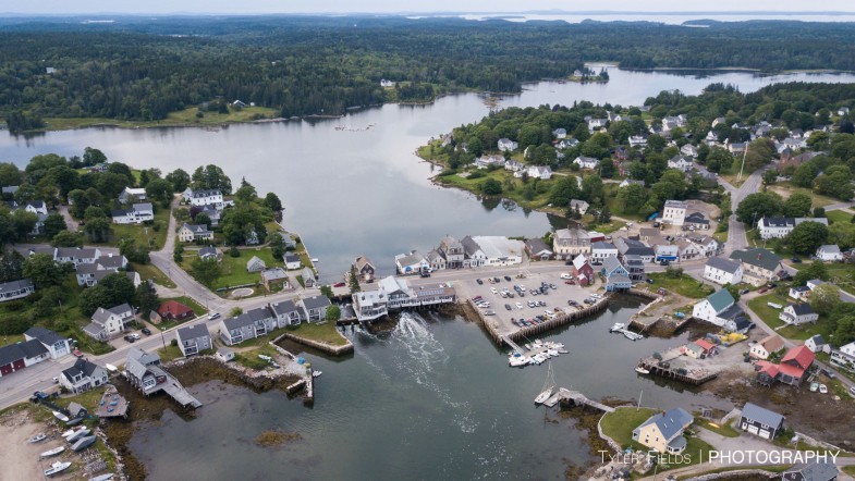 An aerial photo of downtown Vinalhaven (Courtesy of Rob Miller)