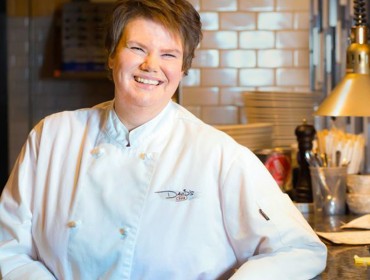 Irina Erickson, an inmate at the Women’s Re-Entry Center in Windham, works at David’s 388 in South Portland through an apprenticeship program of HospitalityMaine and the state Department of Corrections.