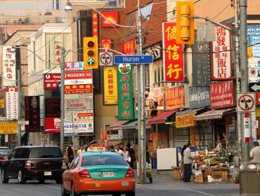 A street scene in Toronto's Chinese section.