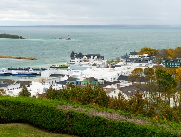 A view of the village area on Michigan's Mackinac Island.