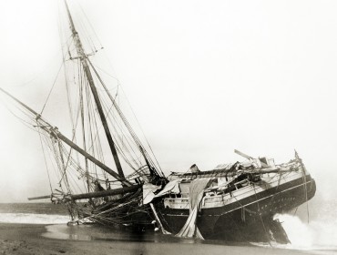 A dramatic image of a shipwreck, from the Ed Coffin collection.