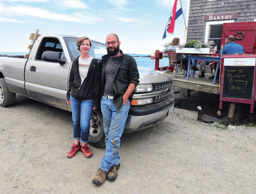 Carley Mayhew and Mott Feibusch of Monhegan Coffee Roasters.