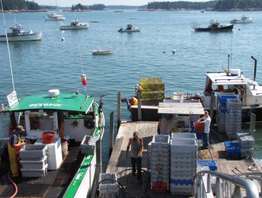 A lobster coop in Stonington.