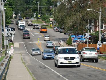 The view south on U.S. Route 1 in Wiscasset.