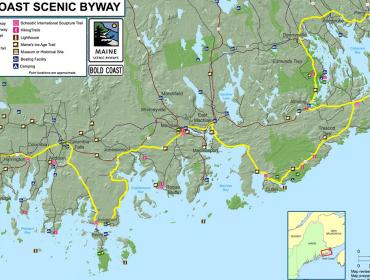 Map of the Bold Coast Byway