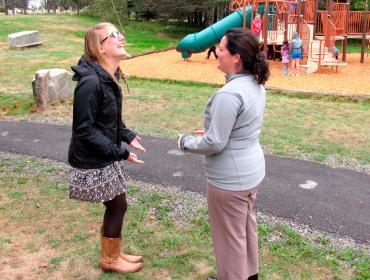 Heather Webster, right, with Nevora Stanley