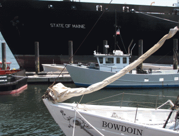 Maine Maritime Academy's vessels docked in Castine.