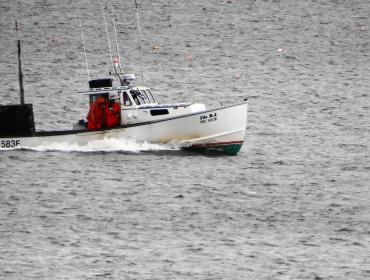 Lobster boat returns to shore