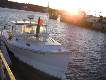 Lobster boat iced up in the Fox Islands Thoroughfare