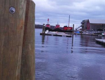 Belfast waterfront with tugs