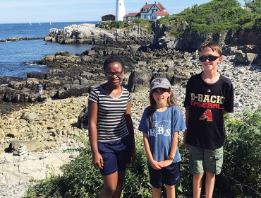 From left, Simone and Molly and Aidan Goodwin. 