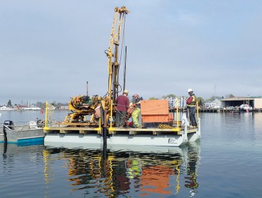 Stantec's drilling rig at work.