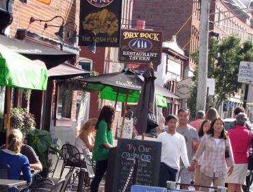 Commercial Street in summer.