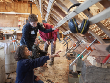 Students visiting The Apprenticeshop. Said one student, "It was nice to see all the things the instructors, mentors, and apprentices were doing."