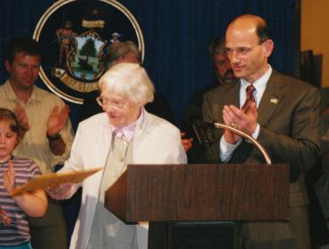 Mabel Doughty with Gov. John Baldacci.