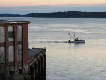 Lobster boat heads out from Eastport.