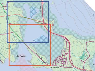 Map showing Eastport bridge proposals