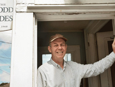 Edward French at the offices of The Quoddy Tides.