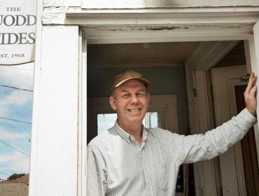 Edward French, editor and publisher of The Quoddy Tides at the newspaper's office on Eastport's waterfront.