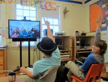 Monhegan Island School students use video conferencing