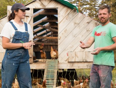 Will Calkins and Abby Proctor at their King Tide Farm