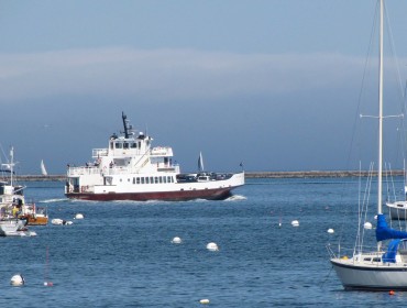 Ferry crosses Rockland harbor.