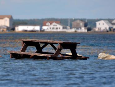 Storm surge in Seabrook, N.H.