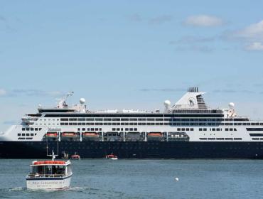 A cruise ship off Bar Harbor