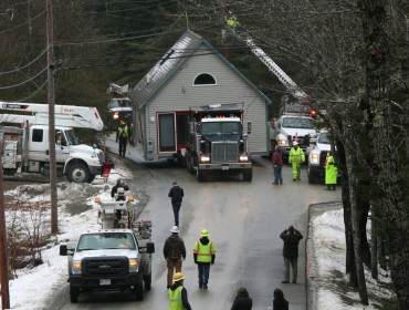 A donated house being moved...