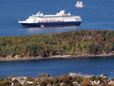 A cruise ship off Bar Harbor.