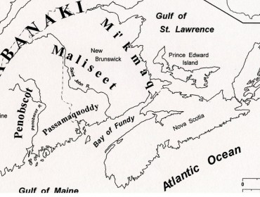 Map shows locations of Wabanaki in 19th century 