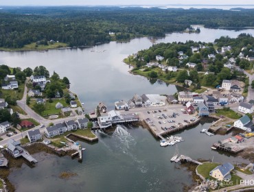 An aerial photo of downtown Vinalhaven (Courtesy of Rob Miller)