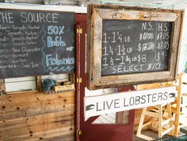 Inside Luke's Lobster Shack, Tenants Harbor.