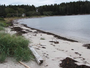 The carrying place beach on Swan's Island.