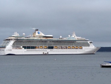 Cruise ship off Bar Harbor.