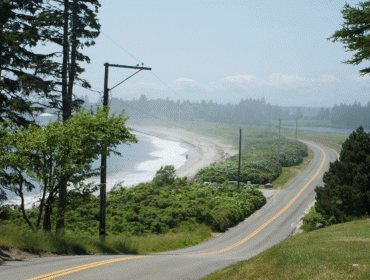 Summer haze over Roque Bluffs State Park.