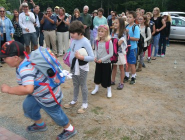 Eager students at Great Cranberry Island's Longfellow School.