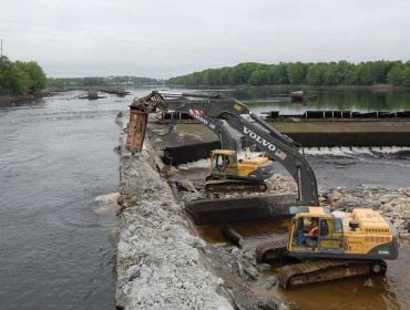 Dam removal on the Penobscot River.