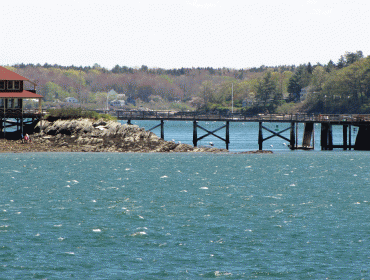 A pier in Casco Bay.