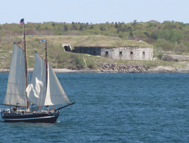 Sailboat off Fort Gorges