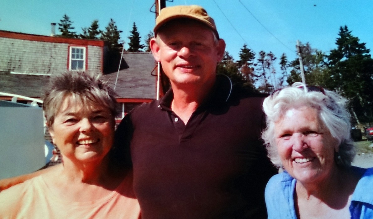 Martin Clunes with Shirley Barlow, right, and Mikki Ames.