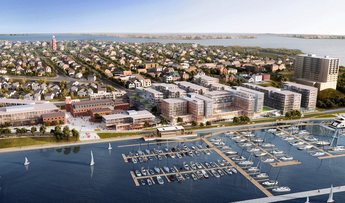 An artist’s rendering of the Fore Points Marina, part of a larger redevelopment of the Portland Co. site. IMAGE: COURTESY FORE POINTS MARINA