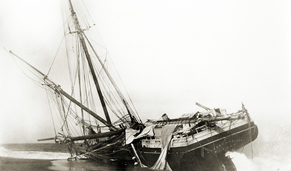 A dramatic image of a shipwreck, from the Ed Coffin collection.