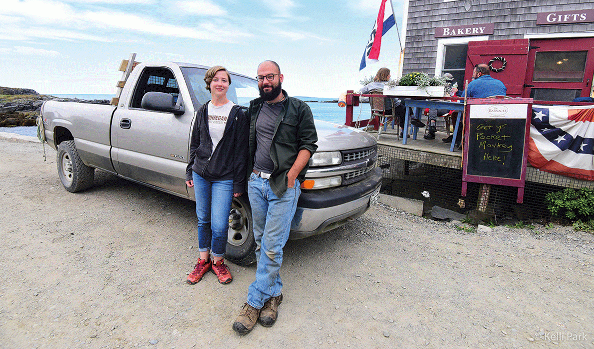 Carley Mayhew and Mott Feibusch of Monhegan Coffee Roasters.