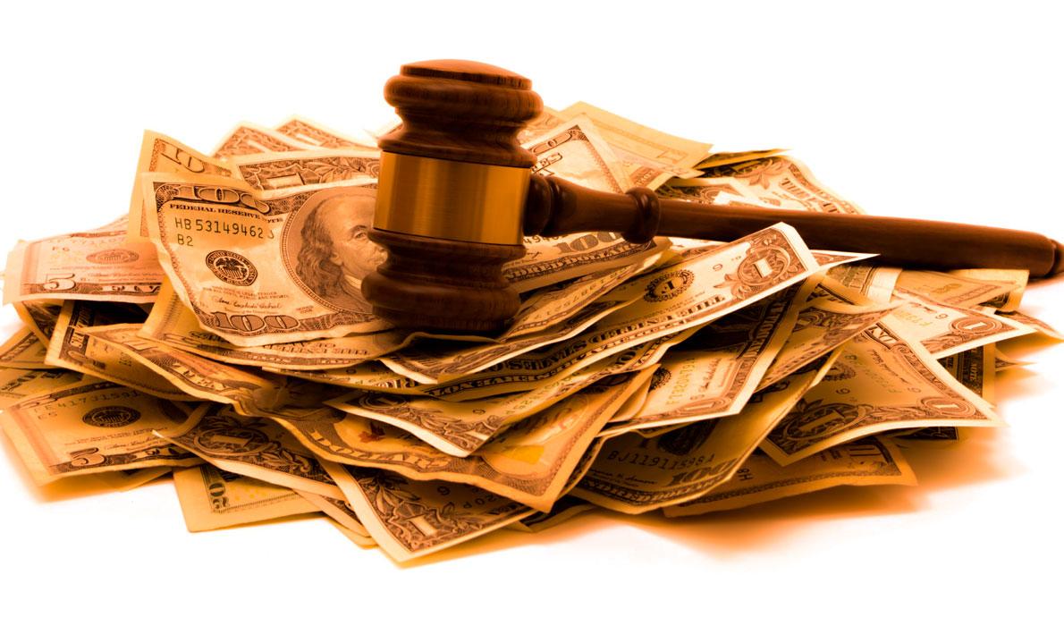 Gavel and money