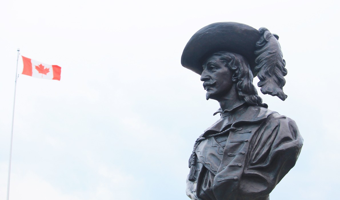 Bust of Champlain in Canada