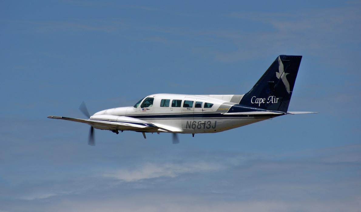 A Cape Air plane in flight