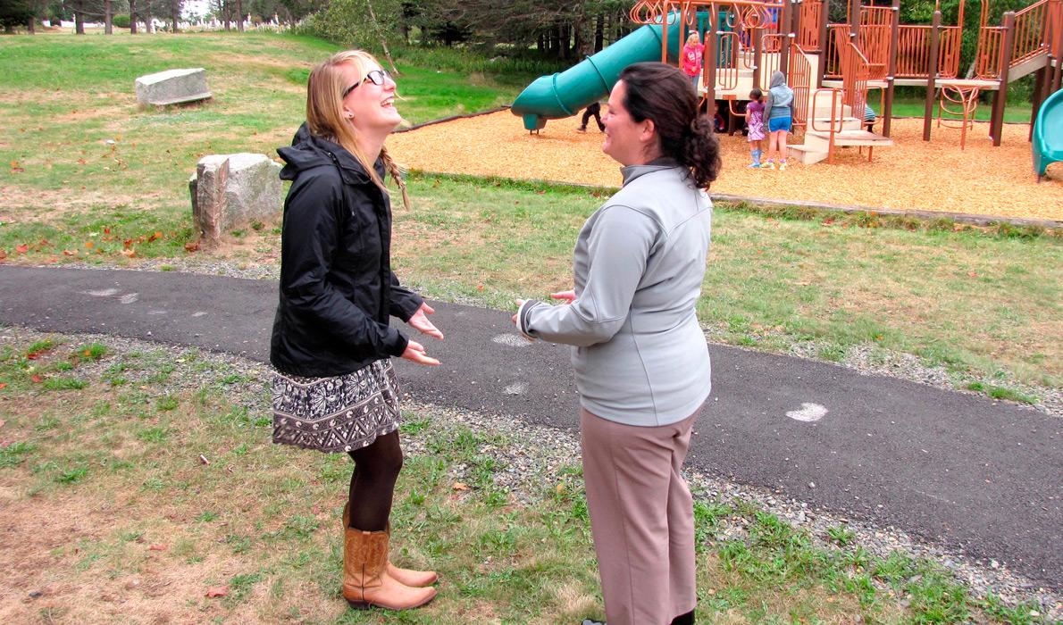 Heather Webster, right, with Nevora Stanley