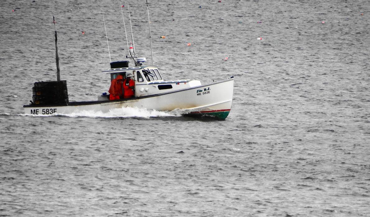 Lobster boat returns to shore